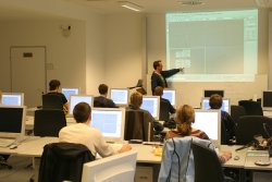 Students in a class room